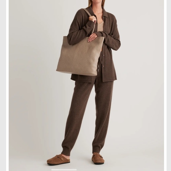 Quince Italian Leather Handwoven Large Tote - Picture 2 of 16